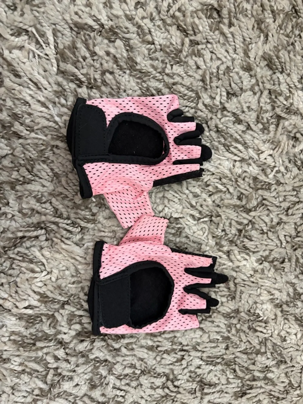 Pink Kids Half-Finger Grip Gloves - Breathable Cycling & Play